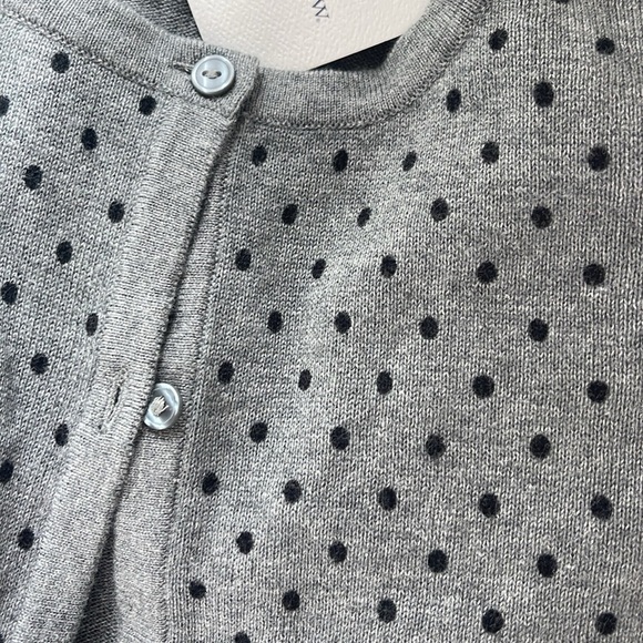 NWT Croft & Barrow Gray Knit Polka dot Cardigan Sweater - Picture 5 of 5